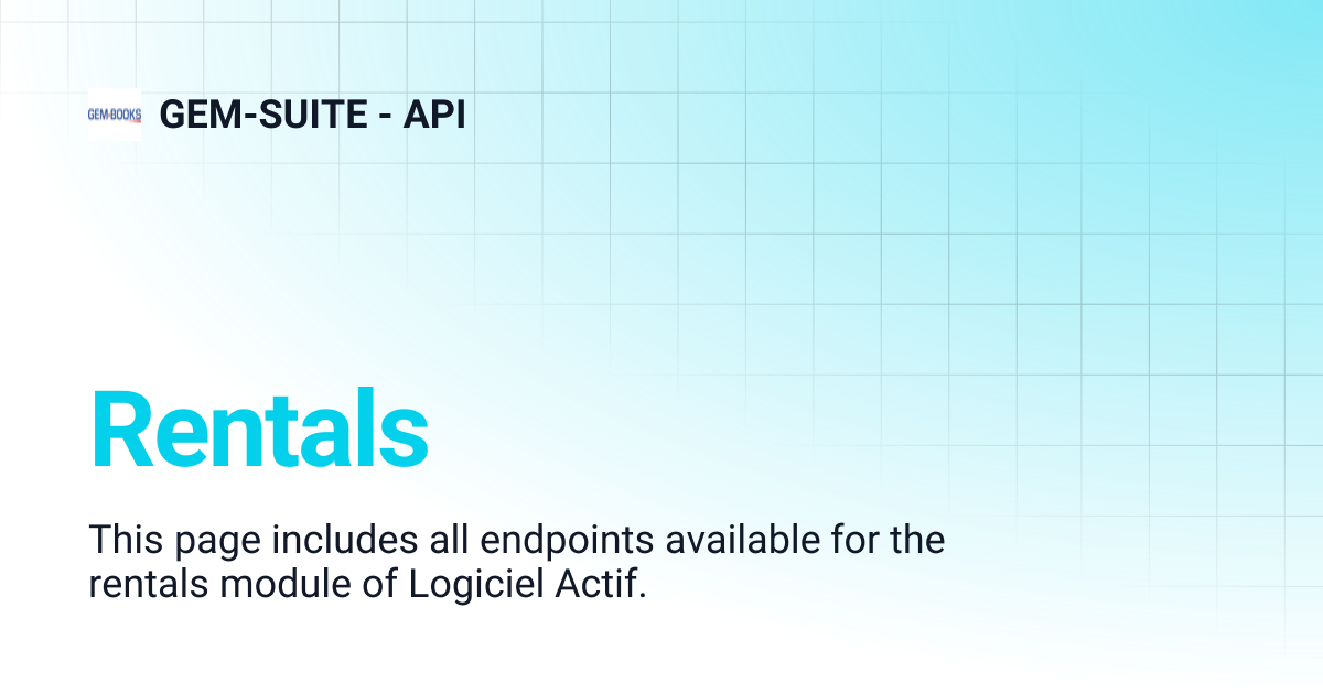 Rentals | GEM-SUITE - API